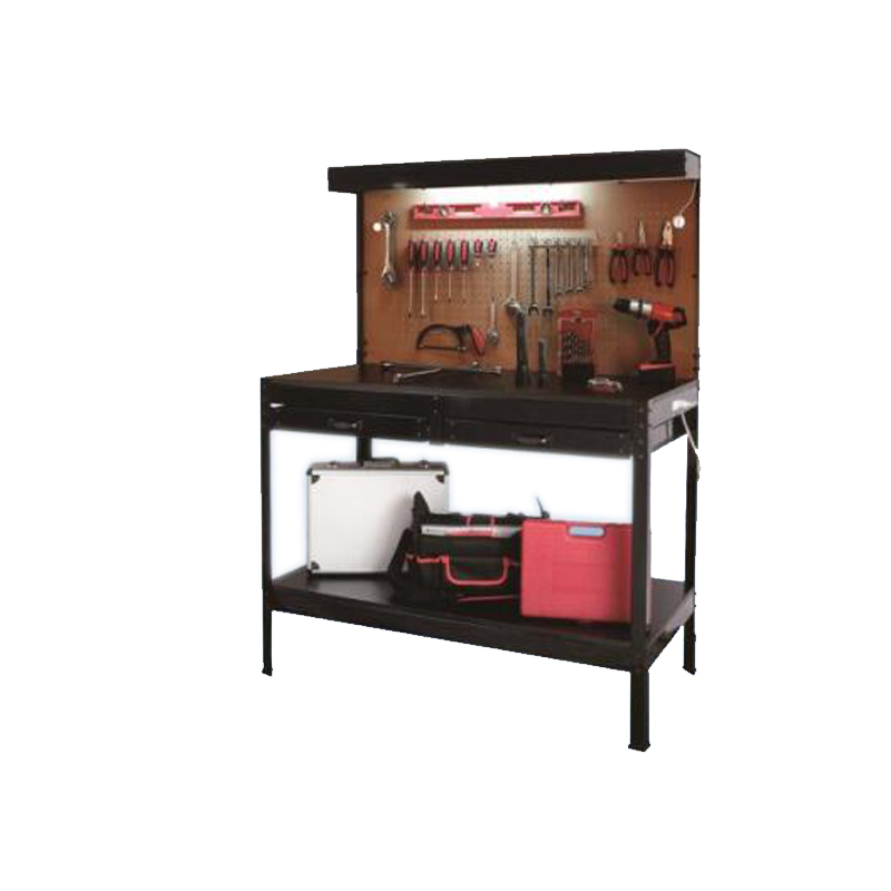 LED garage worktable with drawer