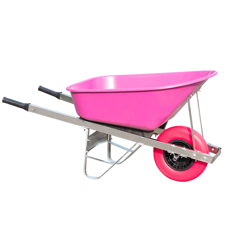 120L Wheelbarrow with PU foam wheel pink